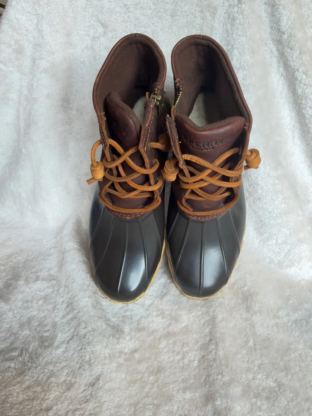 Sperry Saltwater Waterproof Leather Duck Boots 7.5